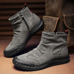 Wasserdichte, schmutzabweisende Retro-Arbeitsstiefel aus Wildleder für Herren für Herbst und Winter 43 graue