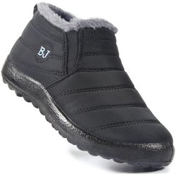 Klassische lässige Herren-Damen-warme Knöchel-Schneestiefel, Winterschuhe 44 schwarz