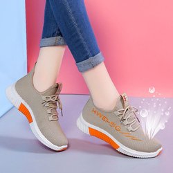 Damenschuhe Casual All-Match Mesh Student Atmungsaktive Bequeme Damenschuhe Weiche Unterseite Rutschfeste Sport-Laufschuhe 36
