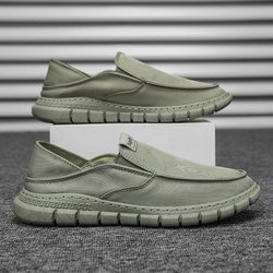 Alte Pekinger Stoffschuhe Herren Sommer Atmungsaktives Eisseiden-Gewebe Freizeitschuhe Schnelltrocknende Stoffschuhe Herbst Slipper Arbeitsschuhe 44 armee grüne