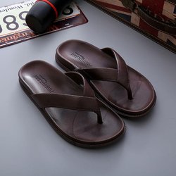 WTEMPO Sommer-Flip-Flops für Herren, personalisierbar, leicht, mit weicher Sohle, für den Außenbereich, rutschfest, für den Innenbereich, Strandschuhe 44 braun