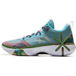 Li Ning Wade Bequeme Vielseitige Rutschfeste Abriebfeste Low-Top Basketballschuhe Herren Sneaker Blau Grün ABPV021-5 43