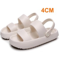 Sommer Dicken Boden Wolke Hausschuhe Frauen Komfort Weiche Sohle Plattform Sandalen Frau Im Freien Nicht-slip Strand Slides Flip-Flops 38-39 beige