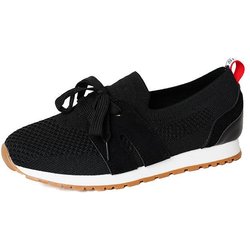 Modische Damen-Laufschuhe zum Schnüren, leichte Tennisschuhe, rutschfeste Fitness-Workout-Schuhe, atmungsaktives Mesh-Walking, bequeme Freizeit-Sneaker für Damen 37 schwarz