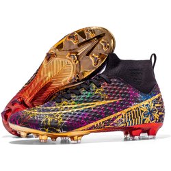 Hochwertige Fußballschuhe für Jungen, professionelle Herren, ultraleichte Fußballschuhe, atmungsaktive Unisex-Fußballschuhe für Kinder EU35 schwarz