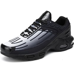 Herren Air Cushion Casual Atmungsaktive Sportschuhe Persönlichkeit Trend Verschleißfeste Laufschuhe 43 schwarz/grau