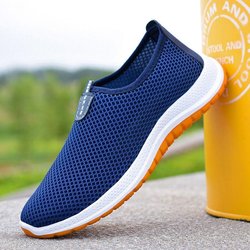 Sommer Frühling Männer Schuhe Halbschuhe Licht Walking Atmungsaktiv Mode Bequeme Freizeitschuhe Männer Turnschuhe 44 blau