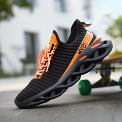 Atmungsaktive Laufschuhe für Männer Leichte Übergröße 39-46 Sneakers Sommer Mesh Mode Outdoor Sport Jogging Style 46 orange/schwarz