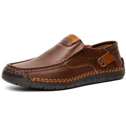 Handgemachte Leder Casual Herren Weiche Schuhe Design Sneakers Mann bequeme Lederschuhe Herren Loafer Mokassins Fahrschuh 45 dunkelbraune