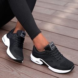 Orthopädische Turnschuhe Frauen Atmungsaktive Casual Schuhe Outdoor Licht Gewicht Sport Schuhe Casual Walking Plattform Damen Turnschuhe 2024 40 schwarz