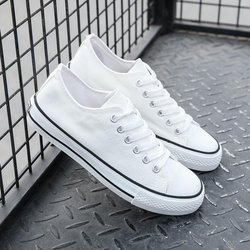 Modische Segeltuchschuhe für Paare, Studenten, Sport, einfarbige Segeltuchschuhe 40 weiß