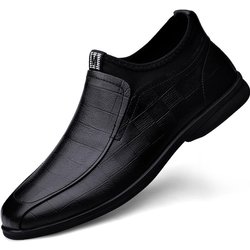 Echtes Leder Herren Allround-Slipper Outdoor Herren Freizeitschuhe Klassische Herren Slipper Fahrschuhe Mode Herren Businessschuhe 41 schwarz