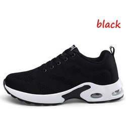 Atmungsaktive, bequeme Sportschuhe für Damen im Freien, leichte Mesh-Turnschuhe, Größe 35–41 37 schwarz