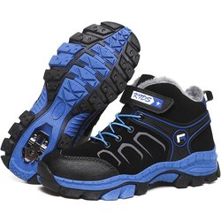 Herbst/Winter Jugend Outdoor Sport Wanderschuhe Kinder Winter Warme rutschfeste Schneestiefel 38 schwarz/blau