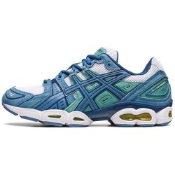 Asics Gel Nimbus 9 Grey Floss Aqua Unisex Sneakers Blau Weiß 1201A584-101 41.5