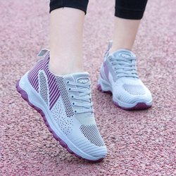 Damenschuhe Walking Freizeitschuhe Paar Sportschuhe Atmungsaktive rutschfeste Schuhe Outdoor-Sportschuhe 41 grau