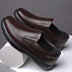 Herrenschuhe, lässige Marken-Sommer-Männer-Loafer aus echtem Leder, bequeme Slip-On-Schuhe 44 braun