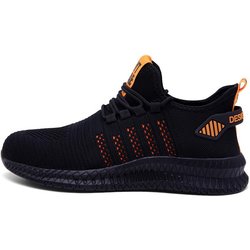 Sicherheitsschuhe für Herren im Freien, Arbeitsschuhe mit Stahlkopf, bequeme, atmungsaktive Sicherheitsstiefel, Sportschuhe für Herren 45 orange