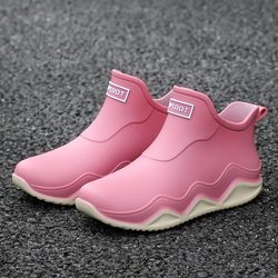 Regenschuhe Herren Damen Anti Rutsch Verschleiß Regen Wasser Waten Angeln Stiefel 40 rosa