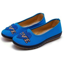 Damenschuhe Alte Peking-bestickte Schuhe Ethnische Windtuchschuhe Atmungsaktive Square Dance-Schuhe 40 blau
