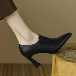 Mode Damen Stiefeletten 2024 Frühjahr Neue Designer Schuhe Spitzschuh High Heels Abendschuhe Frau Stilettos Spitzschuh Pumps 39 schwarz