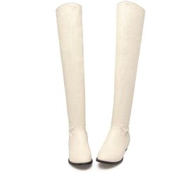 Freizeit-Overknee-Stiefel mit flachem Boden 44 45 46 47 48 Overknee-High-Damen-Stiefel mit dünnem Bein, Overknee-Schuhe für Damen 42