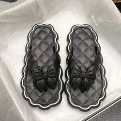 Superweiche Oberbekleidung für den Sommer für Damen, Fairy Ins Flip-Flops, rutschfeste Strandsandalen und Hausschuhe mit weicher Sohle 36-37 schwarz