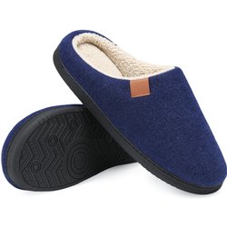 Herren Hausschuhe Winter Warm Home Hausschuhe Indoor Baumwolle Hausschuhe Paar Schlafzimmer Bodenschuhe Plus Size 46-47 navy blau