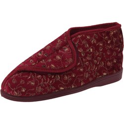 Zedzzz Damen/Damen Geraldine Touch Fastening Blumen-Boote-Hausschuhe 3 UK weinrot
