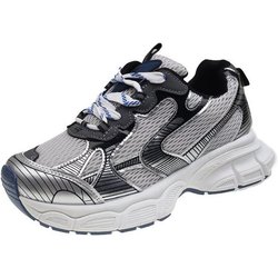 WTEMPO Damen-Sommer-Sneaker, Outdoor-Sportschuhe, lässige Laufschuhe, atmungsaktiv, rutschfest, klobiger Sneaker 40 blau