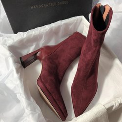 Fashion British High-heeled Boots for Women Designer Soft Sole Sexy Women's Shoes Autumn Winter Fashion Comfortable Chelsea Boots Female 39 rot