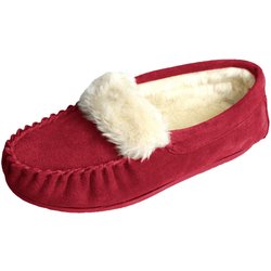 Eastern Counties Leder Damen / Damen Zoe Plüsch gefütterte Mokassins 3 UK purpurrot