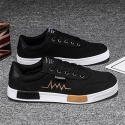 Canvas Schuhe Herren Frühling Atmungsaktive Freizeitschuhe Herren Rutschfeste All Match Low Top Herrenschuhe Trend Skate Schuhe 40 gold/schwarz
