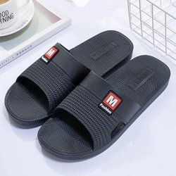 Herren-Hausschuhe mit dicker Sohle, Flip-Flops für den Außenbereich, rutschfeste Hausschuhe für das Badezimmer, weiche Unterseite, verschleißfeste Hotelsandalen, wasserdichte Sommerhausschuhe 44 schwarz