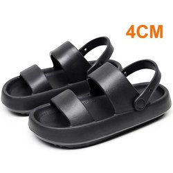 Sommer Dicken Boden Wolke Hausschuhe Frauen Komfort Weiche Sohle Plattform Sandalen Frau Im Freien Nicht-slip Strand Slides Flip-Flops 40-41 schwarz