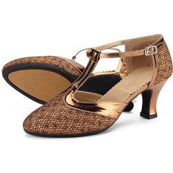 Tanzschuhe für Damen, Gummisohle, moderne Tanzschuhe, Salsa, Ballsaal, Tango, Latein, Schuhe für Mädchen und Damen 36 braun