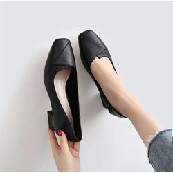 Sandalen für Damen, mittleres Alter und ältere Mütter, Schuhe mit weicher Sohle, mittlerer Absatz, dicker Absatz, großzügige Mode, lässige Arbeitsschuhe 34 schwarz