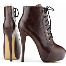 Damen Stiefel Mode Sexy 14cm Runde Zehe Dünne High Heels Plattform Kurze Stiefeletten Elegante Herbst Winter Schuhe Schuh 42 kaffeebraun