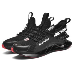 TUINANLE Atmungsaktive Laufschuhe Leichte Herren Sportschuhe Große Größe 46 Sneakers Jogging Freizeitschuhe 44 schwarz