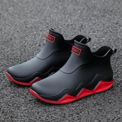Regenschuhe Herren Damen Anti Rutsch Verschleiß Regen Wasser Waten Angeln Stiefel 39 rot