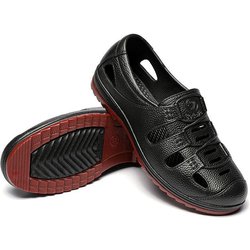 Männer Sandalen Koreanische Version Atmungsaktive Sport Arbeit Laufen Cave Schuhe Weichen Boden Sandalen Männer rutsch Papa Schuhe 44 schwarz