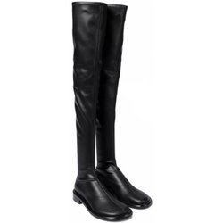 Krazing Pot Mikrofaser Herbst Winter Schuhe Dicke Niedrige Absätze Große Größe 45 Größe 44 Stiefelschäfte Damen Warm halten Overknee-Stiefel 44