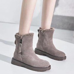 2025 Winterstiefel Damen Echtleder Schuhe Dicke Sohle Warme Damen Schneestiefel Kalter Winter Damen Stiefeletten 37