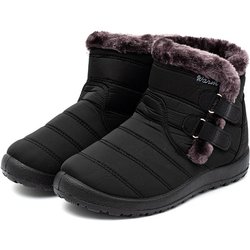 Frauen Stiefel Winter Schuhe Frau Warme Schnee Stiefel Stiefeletten Für Weibliche Winter Schuhe Stiefel Plüsch Booties Wasserdicht 42 schwarz
