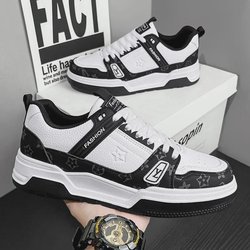 Trendige weiße Sneakers mit dicker Sohle für Herren – lässige Sportmode-Schuhe 43 schwarz weiße