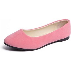 Damen- und Mädchen-Schuhe, einfarbig, große Größe, zum Hineinschlüpfen, flach, flach, bequem, lässig, einzelne Schuhe 39 rosa