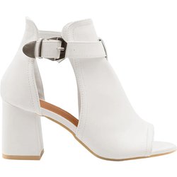 Wo ist das von Lisa High Heels mit offenem Zehenbereich und Blockabsatz für Damen/Damen? 5 UK weiß