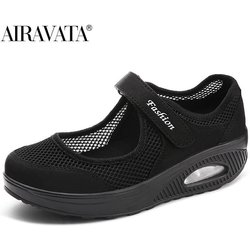 Damen-Sneaker, leichte Outdoor-atmungsaktive Mesh-Sport-Strandschuhe 35 schwarz