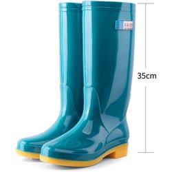 Tendon Bottom High Tube Regenstiefel Damen Winter rutschfeste Regenstiefel Gummischuhe Mid Tube Wasserdichte Regenstiefel 38 blau