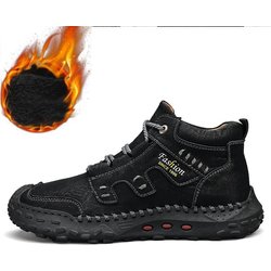 38-48 Herbst/Winter Plus samtig warme handgemachte Herrenstiefel Schuhe bequeme Stiefeletten für Männer Freizeitschuhe Mokassins Mann Werkzeugschuhe 43 coole schwarze